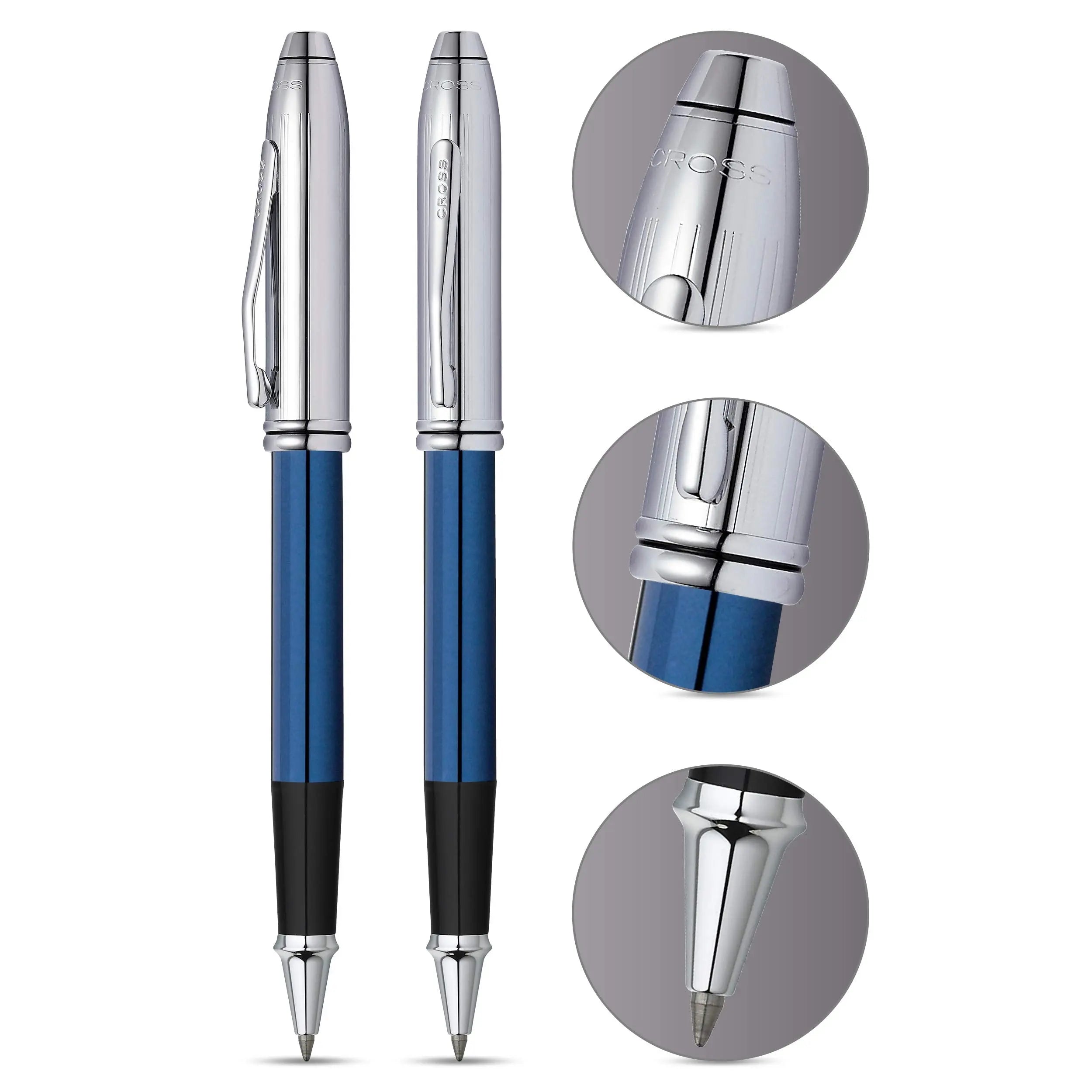 Cross Townsend Limited Edition Rollerball Pen - Blue/Chrome Cross