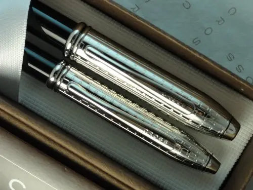 Cross Townsend Limited Edition Tango Black Lacquer and Rhodium Tuxedo Selectip GEL Ink Rollerball Pen and Ballpoint PEN Set . Rare Combo. . - crosspenmall.com