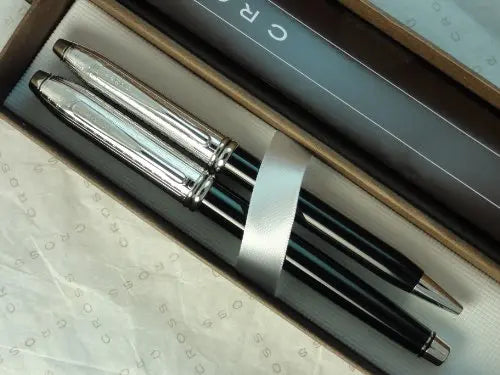 Cross Townsend Limited Edition Tango Black Lacquer and Rhodium Tuxedo Selectip GEL Ink Rollerball Pen and Ballpoint PEN Set . Rare Combo. . - crosspenmall.com