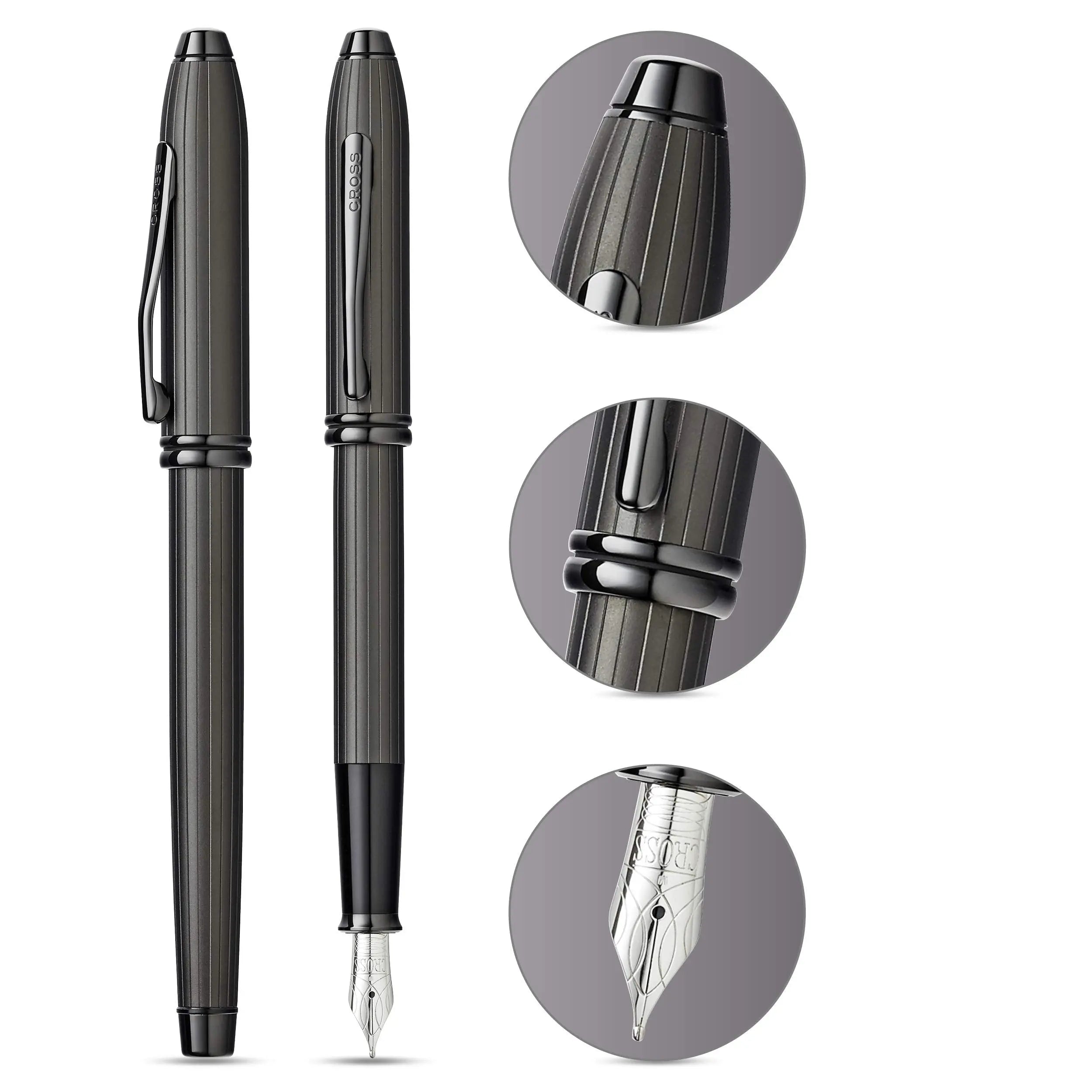 Cross Townsend Matt Black Limited Edition F Nib Fountain Pen with Luxury Gift Box - crosspenmall.com
