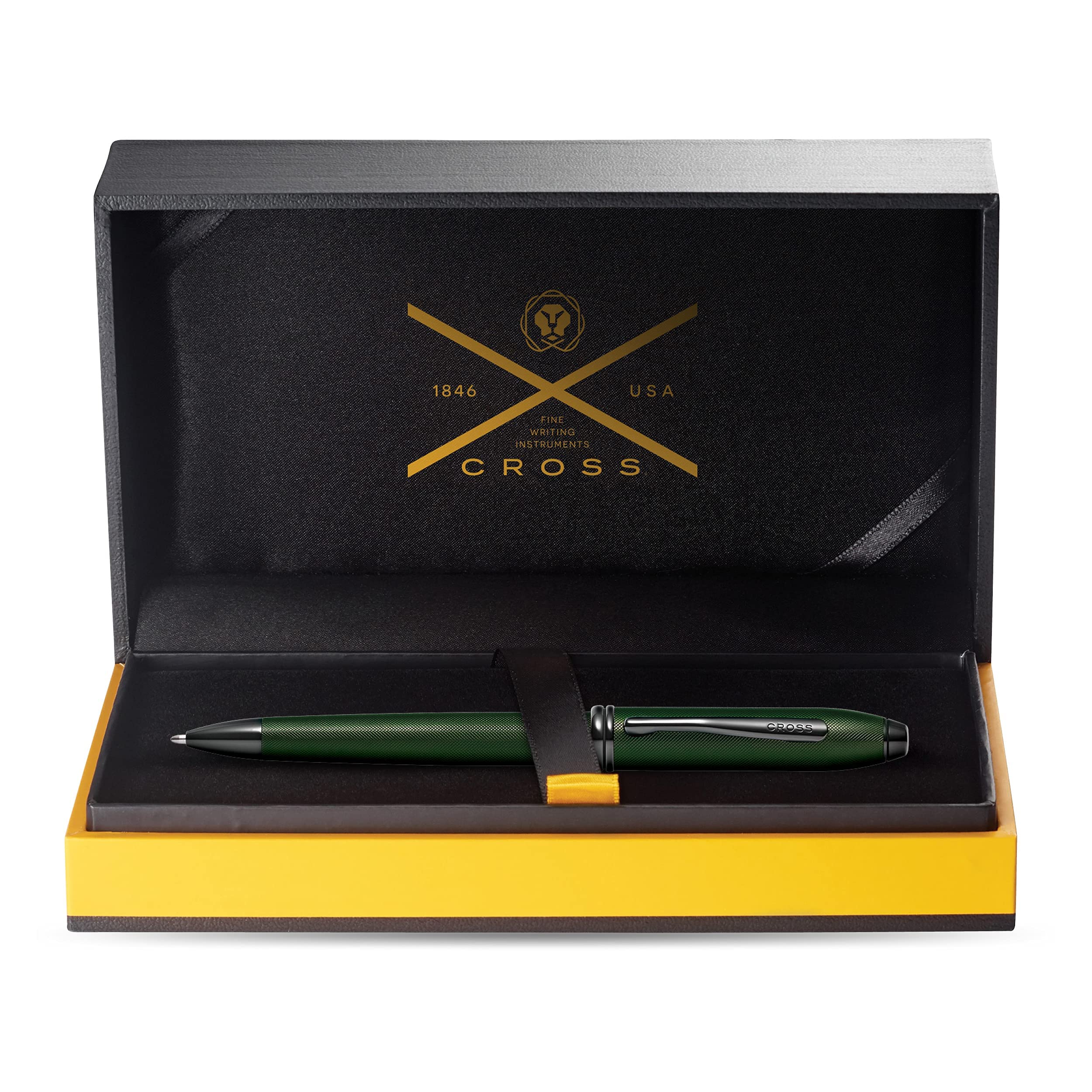 Cross Townsend PVD Micro-knurl Ballpoint Pen - Matte Green Cross