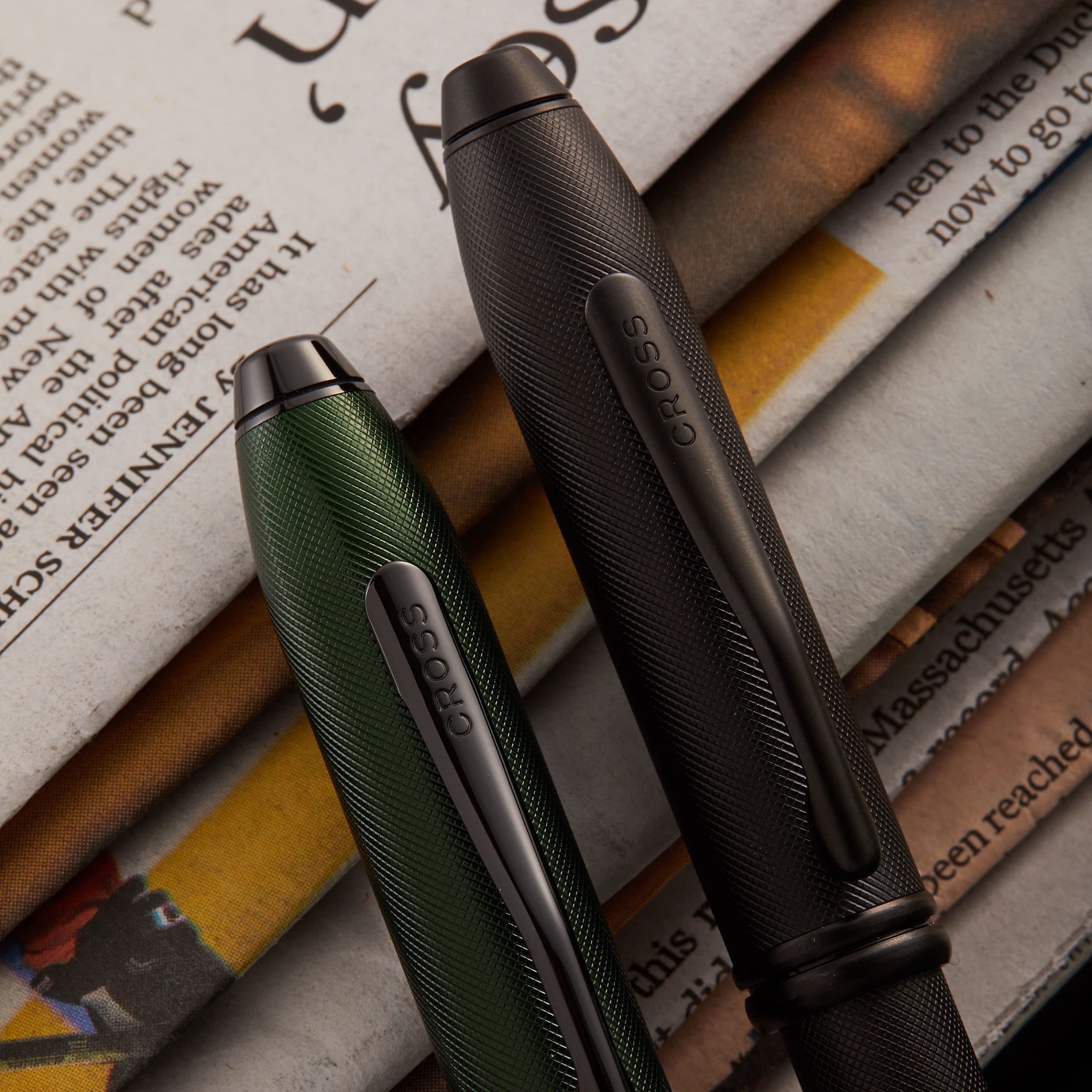 Cross Townsend PVD Micro-knurl Ballpoint Pen - Matte Green Cross