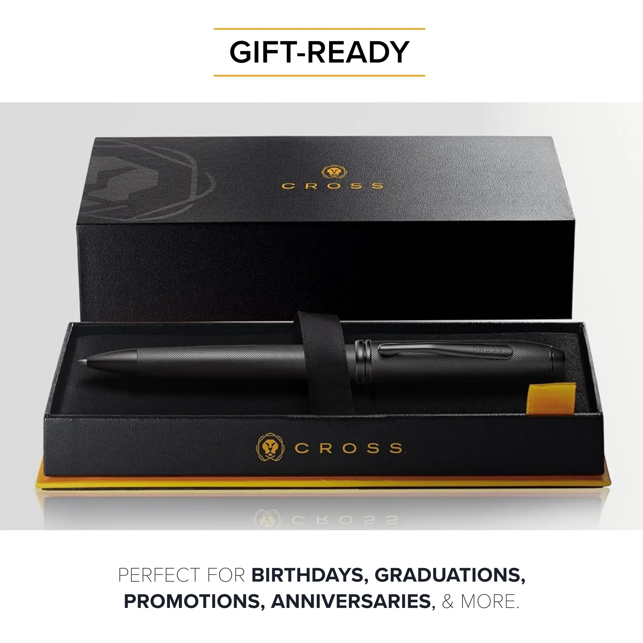 Cross Townsend PVD Micro-knurl Ballpoint Pen, Elegant Pen, Black Ink for Effortless Writing - Consistent, Smooth Writing - Long-Lasting - Includes Gift Box Cross