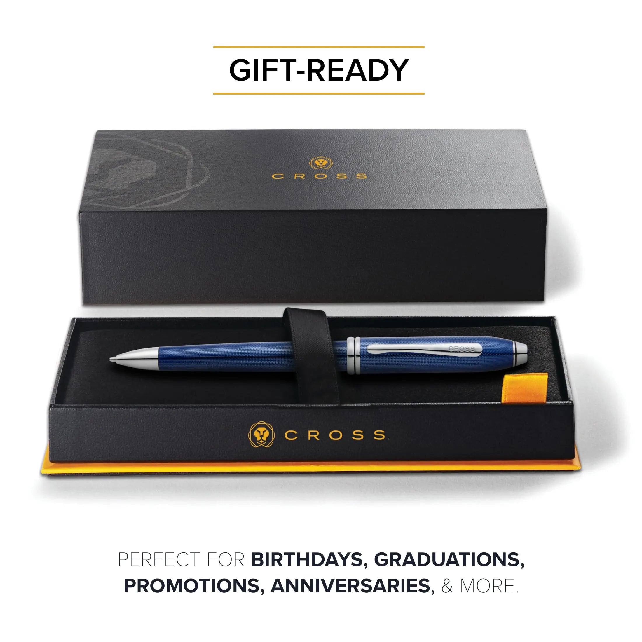 Cross Townsend PVD Micro-knurl Ballpoint Pen, Elegant Pen, Black Ink for Effortless Writing - Consistent, Smooth Writing - Long-Lasting - Includes Gift Box Cross