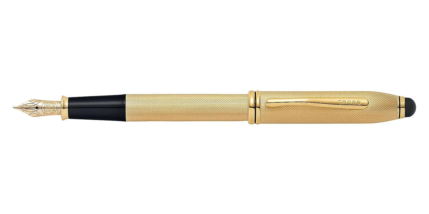 Cross Townsend Stylus Fountain Pen (23Kt Gold Plate) (Fine) Cross
