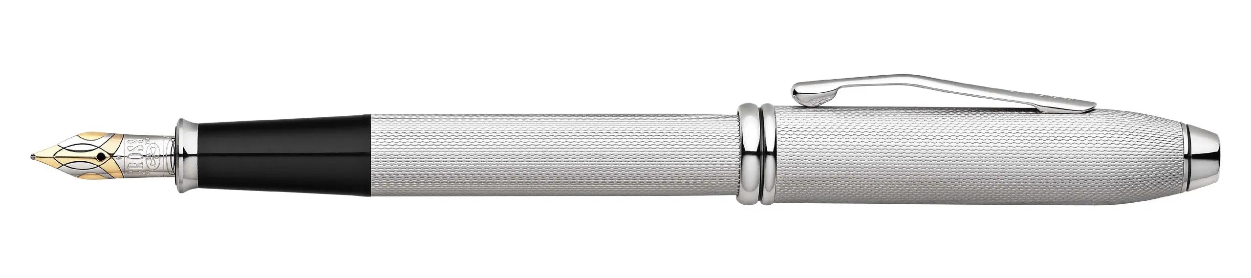 Cross Townsend, Brushed Platinum Special Edition, Fountain Pen, with Two-Tone Rhodium Plated Solid 18 Karat Gold Nib - Fine (AT0046B-29FD) Cross