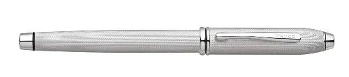 Cross Townsend, Brushed Platinum Special Edition, Fountain Pen, with Two-Tone Rhodium Plated Solid 18 Karat Gold Nib - crosspenmall.com