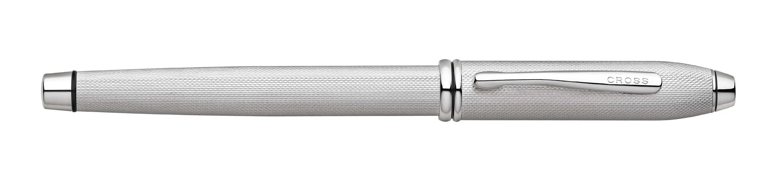Cross Townsend, Brushed Platinum Special Edition, Fountain Pen, with Two-Tone Rhodium Plated Solid 18 Karat Gold Nib - crosspenmall.com