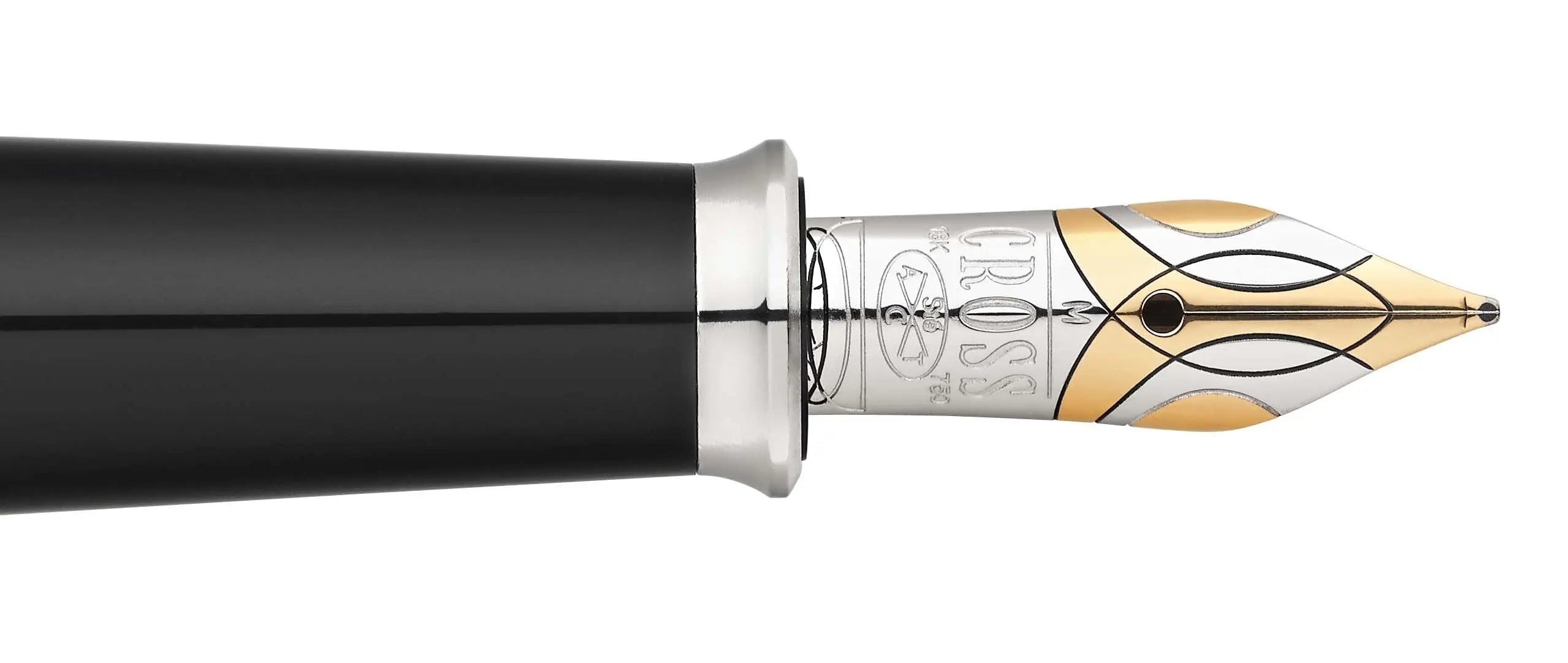 Cross Townsend, Brushed Platinum Special Edition, Fountain Pen, with Two-Tone Rhodium Plated Solid 18 Karat Gold Nib - crosspenmall.com