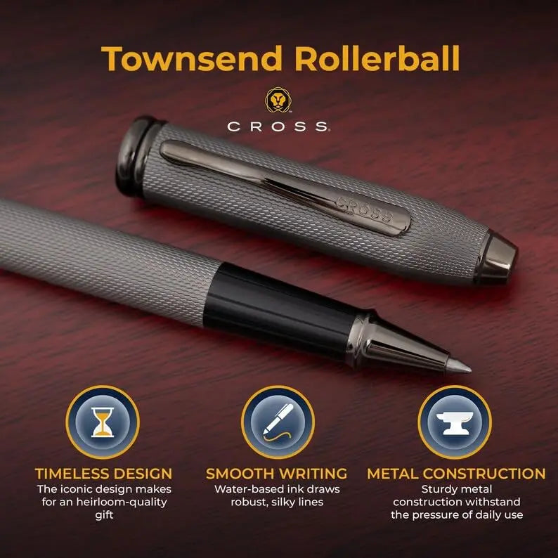 Cross Townsend® Limited Edition with Panel for name engraving and Polished Slate Gray Diamond Cut Pattern with Slate Gray PVD Appointments Selectip® Rollerball Pen cross