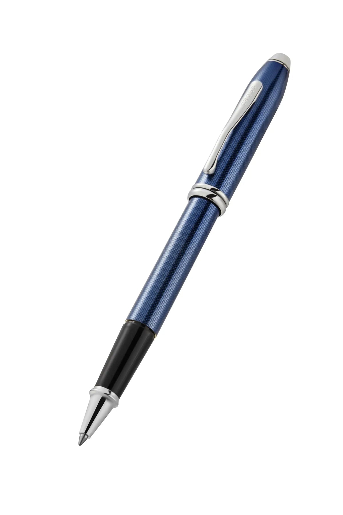 Cross Townsend® Polished Translucent Cobalt Blue Engraved Diamond Cut Pattern with Polished Chrome Appointments Selectip® Rollerball Pen cross