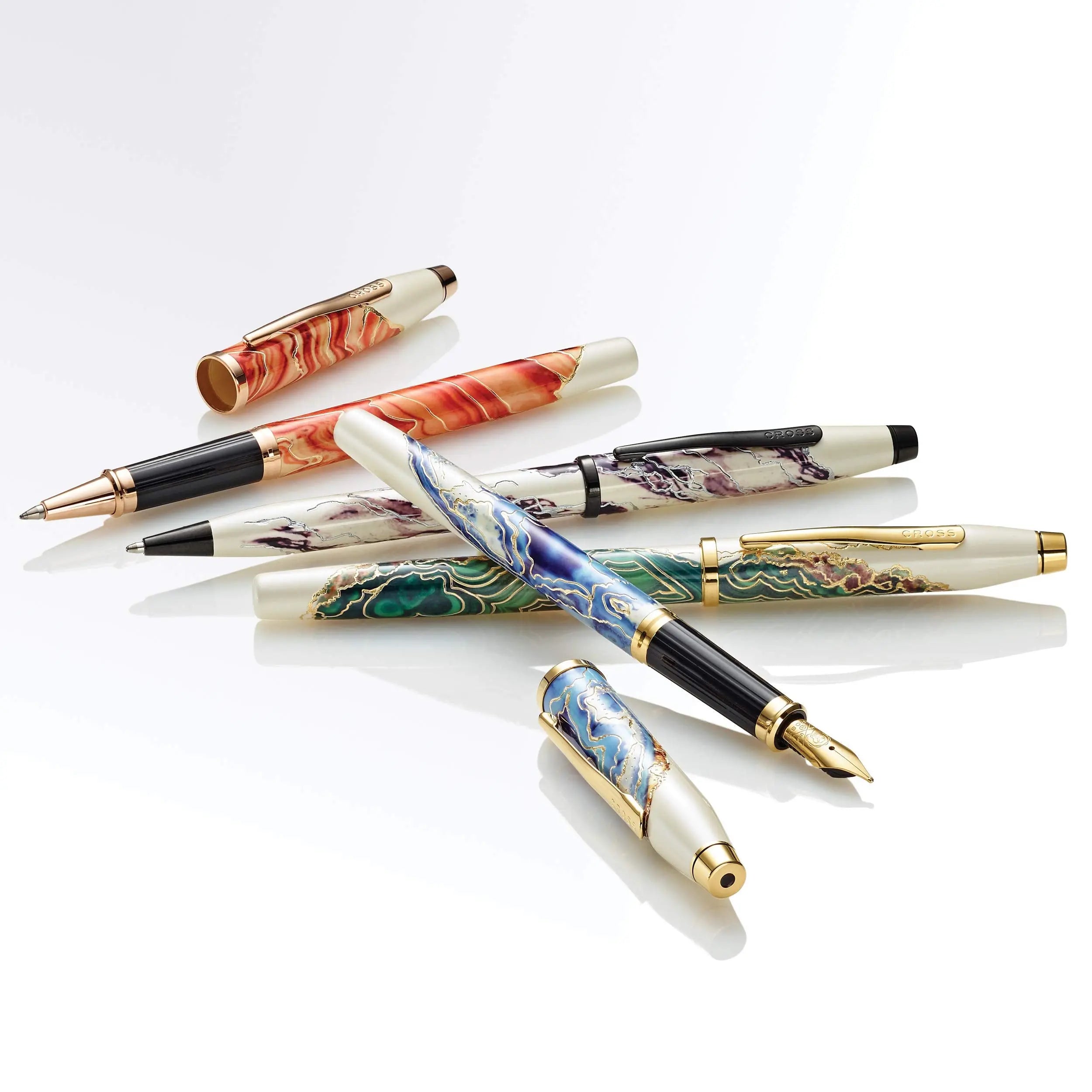 Cross Wanderlust Refillable Rollerball Pen, 23 Carat Gold Appointments, Includes Premium Gift Box - Malta Cross