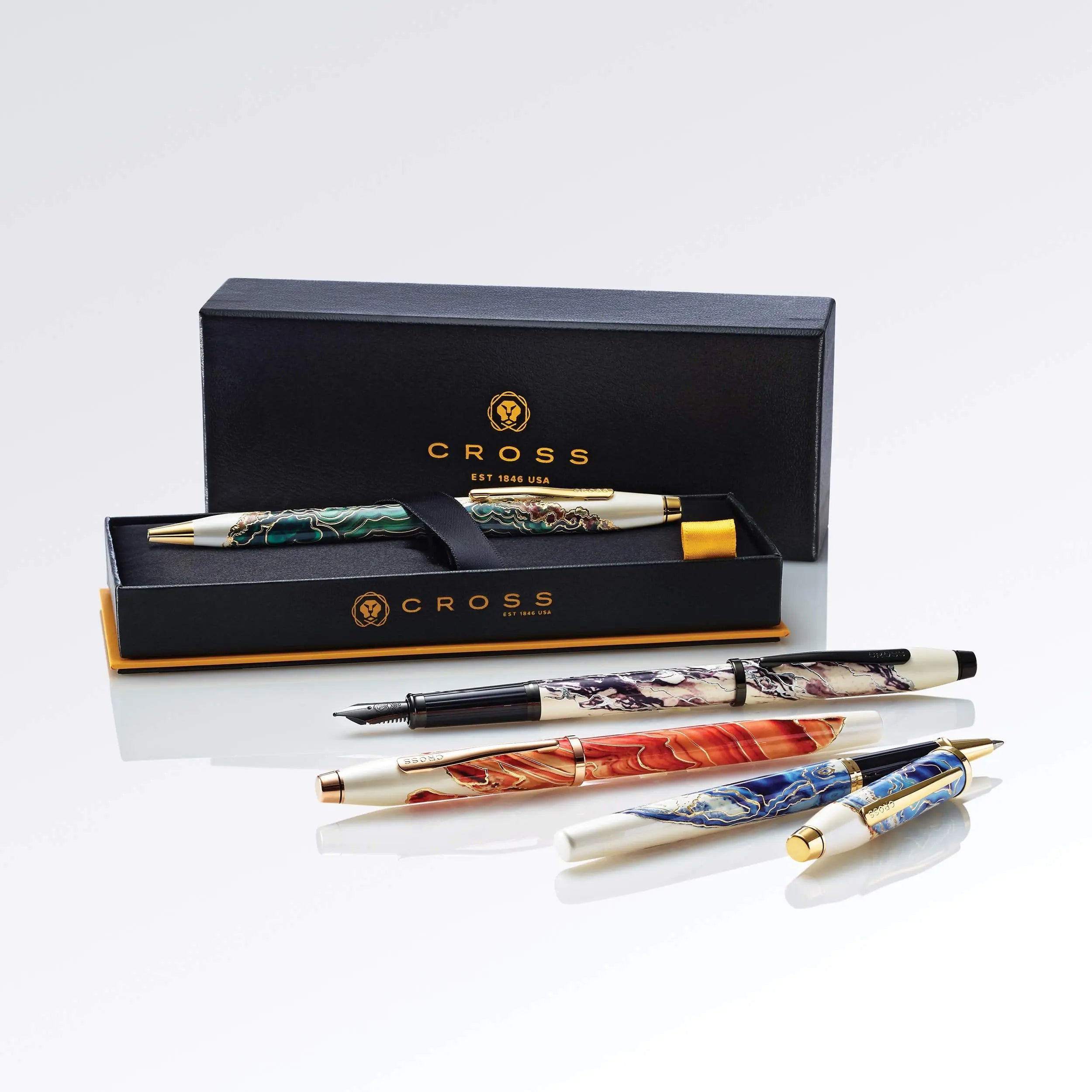 Cross Wanderlust Refillable Rollerball Pen, 23 Carat Gold Appointments, Includes Premium Gift Box - Malta Cross