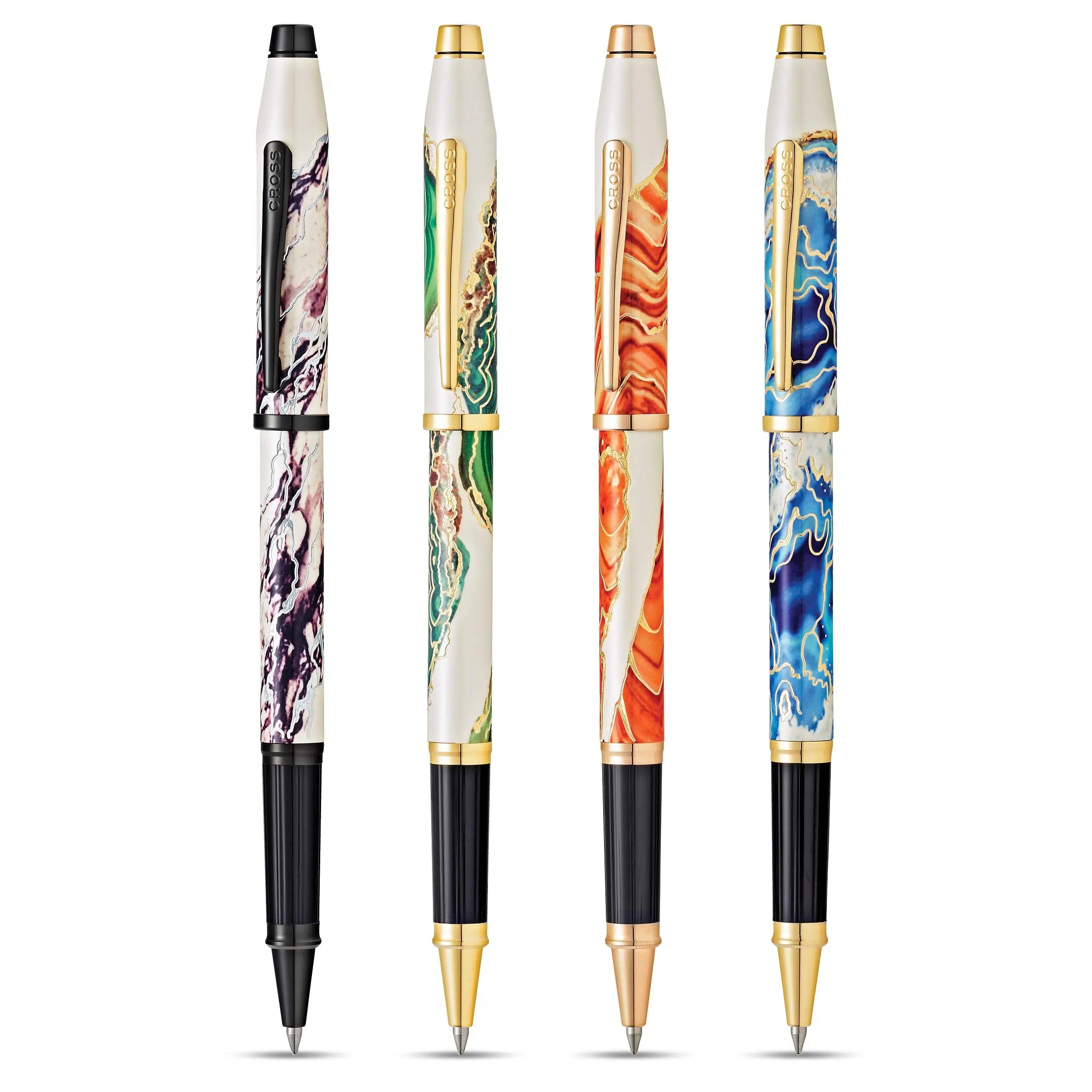 Cross Wanderlust Refillable Rollerball Pen, 23 Carat Gold Appointments, Includes Premium Gift Box - Malta Cross