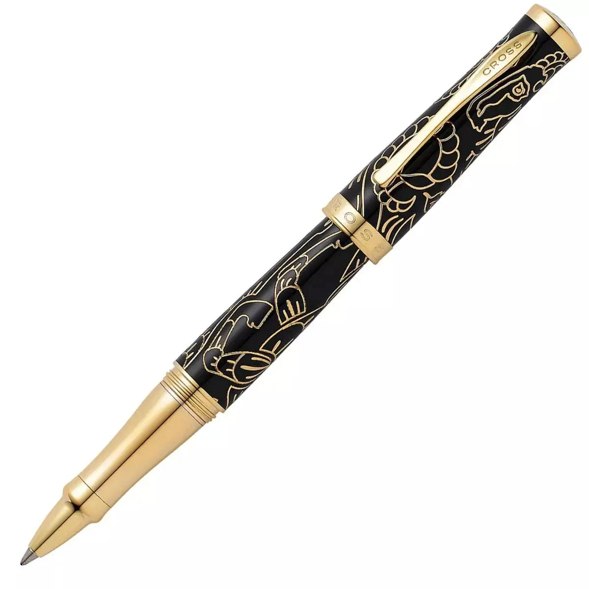 Cross Year of The Goat Special Edition Lacquer 23 Carat Gold Rollerball Pen - Black Cross