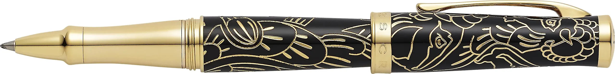 Cross Year of The Goat Special Edition Lacquer 23 Carat Gold Rolling Ball Pen - Black Cross