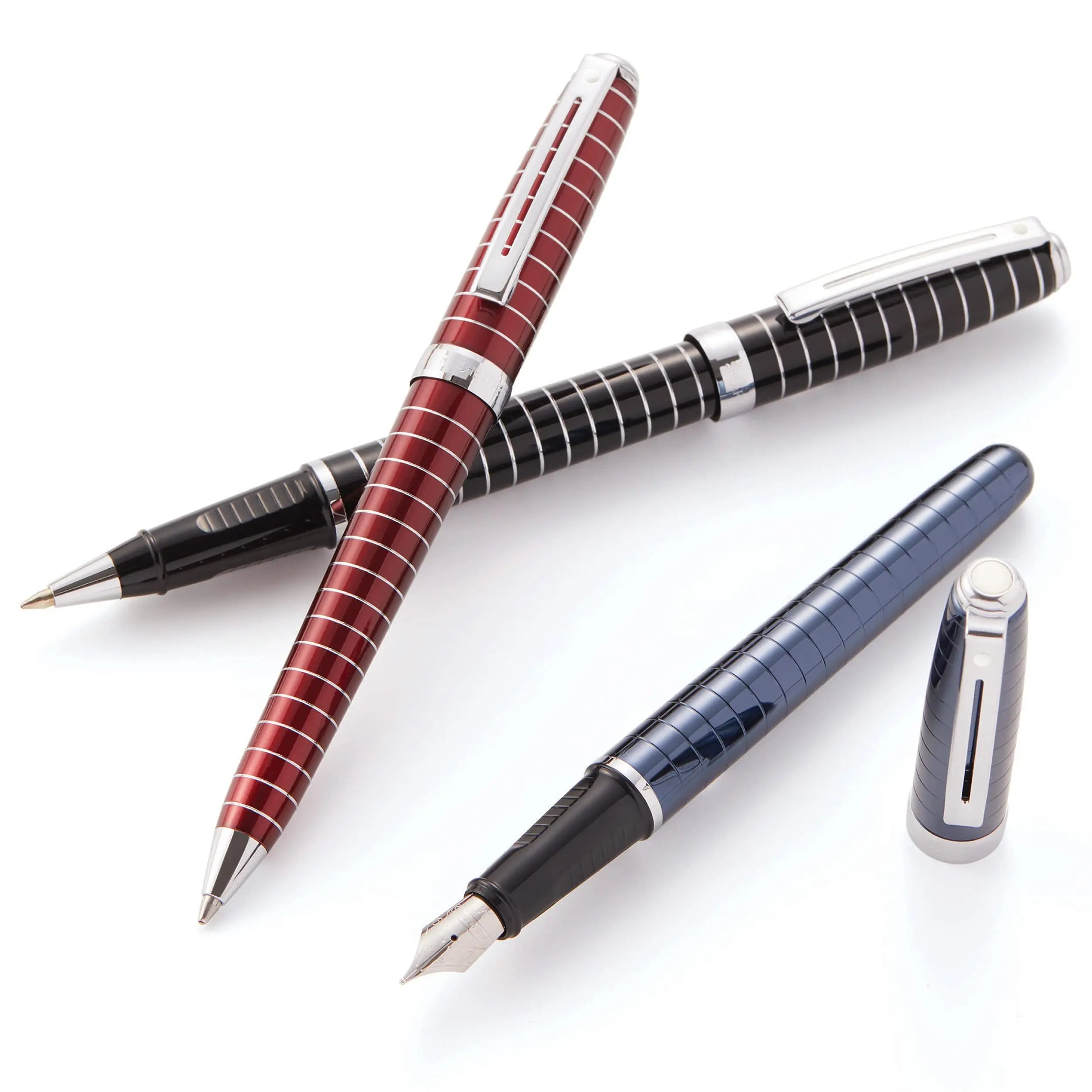 Sheaffer Prelude Black Lacquer w/Horizontal Line Engraving Rollerball Pen Sheaffer