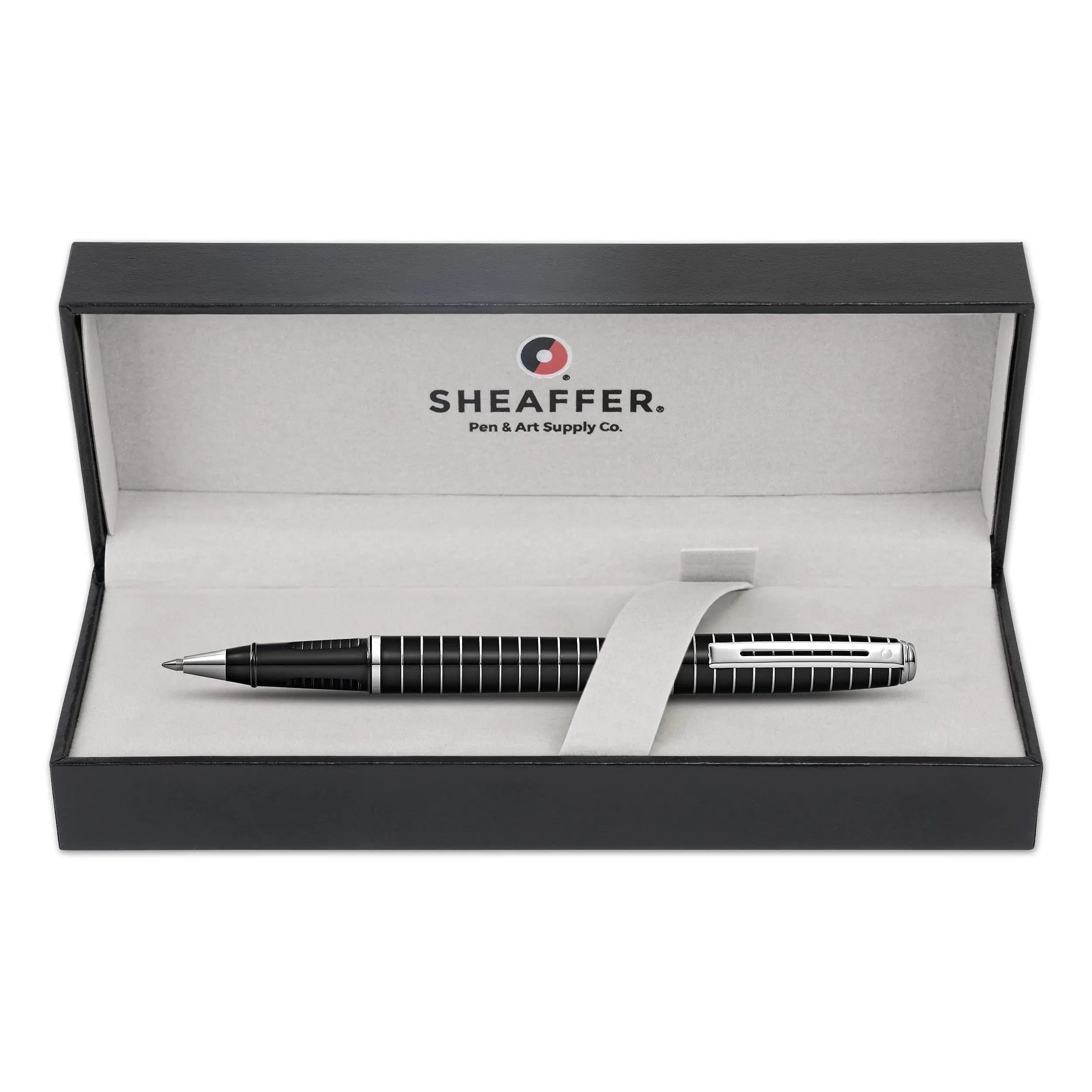 Sheaffer Prelude Black Lacquer w/Horizontal Line Engraving Rollerball Pen Sheaffer