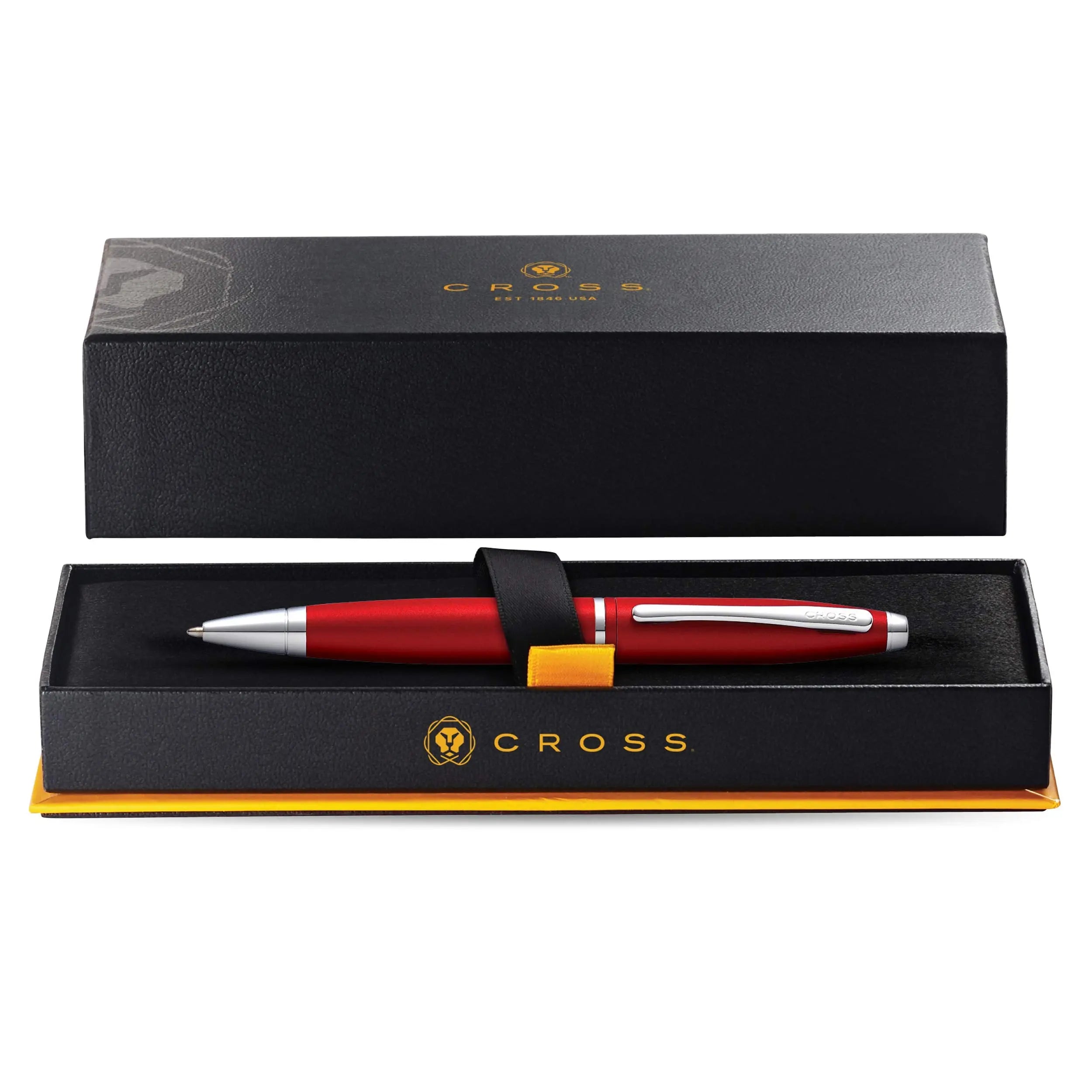 A. T. Cross Calais Ballpoint Pen, Chrome/Red Lacquer Jovi