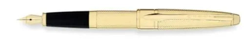 Cross Apogee Executive Collection 23 Karat Heavy Gold Plate Fountain Pen with Solid 18K Gold/Rhodium Plated Nib - Fine (AT0126-8FD) Cross