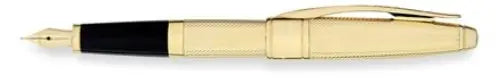 Cross Apogee Executive Collection 23 Karat Heavy Gold Plate Fountain Pen with Solid 18K Gold/Rhodium Plated Nib - Fine (AT0126-8FD) Cross