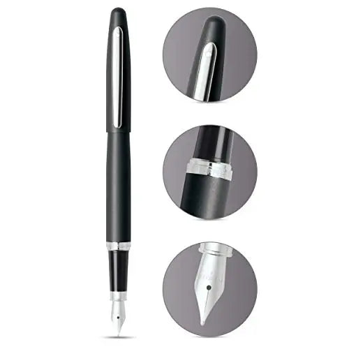 SHEAFFER Vfm Matte Black Ballpoint Pen with Chrome Trim Sheaffer