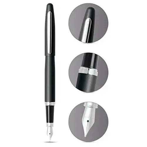 SHEAFFER Vfm Matte Black Ballpoint Pen with Chrome Trim Sheaffer