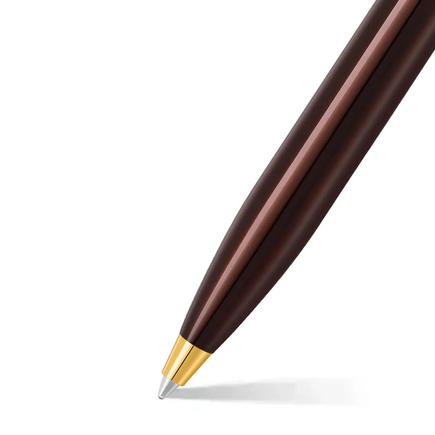 Sheaffer 100 9370 Glossy Coffee Brown Ballpoint Pen With PVD Gold-Tone Trim Sheaffer