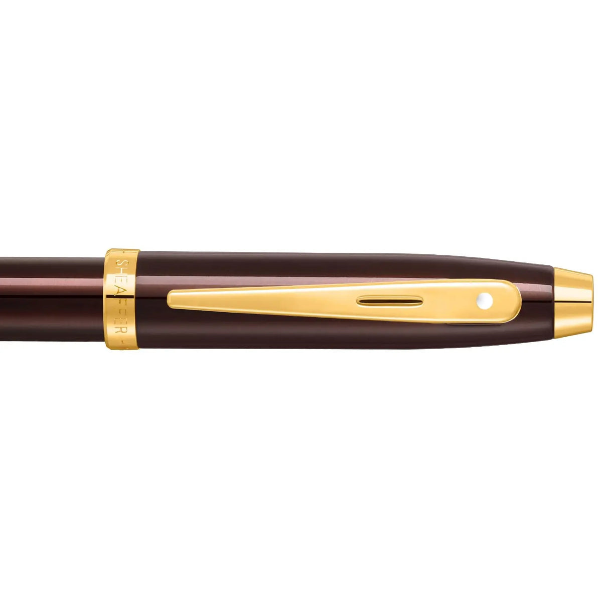 Sheaffer 100 9370 Retractable Ballpoint Pen, Glossy Coffee Brown Finish with PVD Gold Trim, Medium Point, Refillable Luxury Writing Pen, Premium Gift Box cross
