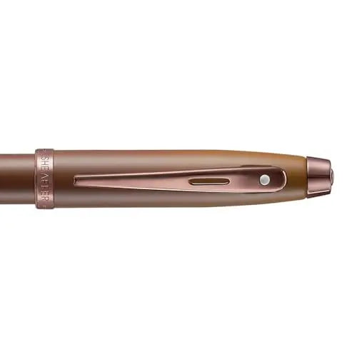 Sheaffer 100 9374 Coffee Edition Matt Brown Ballpoint Pen with Regal Brown PVD Appointments, Brown PVD Signature mid band and White Dot of excellence Sheaffer