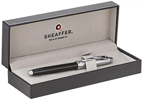 Sheaffer 100 Black Lacquer Fountain Pen with Chrome Trim and Fine Nib My Store