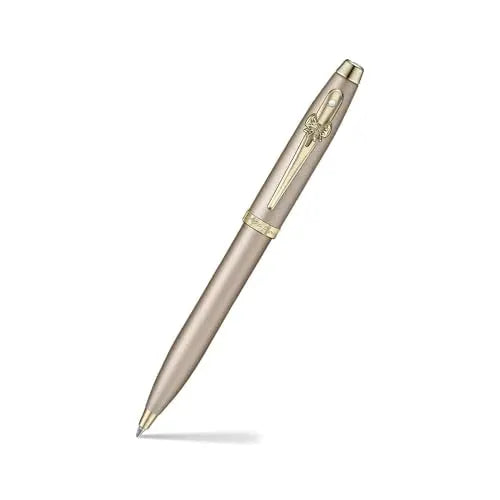 Sheaffer 100 Emily in Paris 9377 Collection, Champagne Gold Pen with PVD Gold Trims, Bow-Shaped Clip. Sheaffer