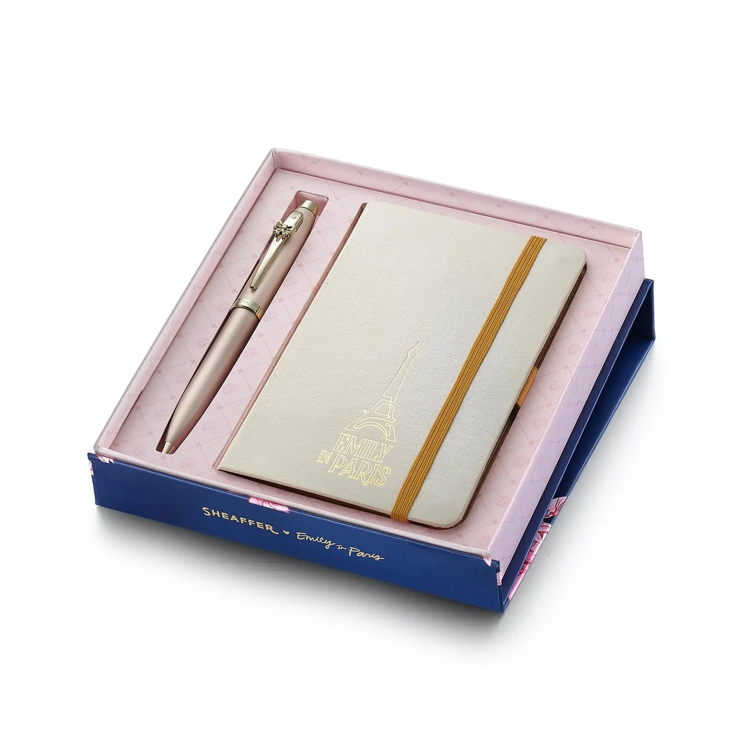 Sheaffer 100 Emily in Paris 9377 Collection, Champagne Gold Pen with PVD Gold Trims, Bow-Shaped Clip. Sheaffer