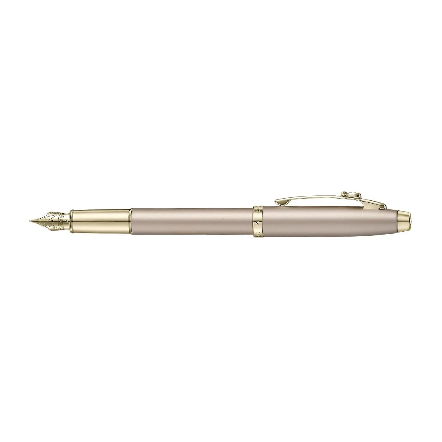 Sheaffer 100 Emily in Paris 9377 Collection, Champagne Gold Pen with PVD Gold Trims, Bow-Shaped Clip. Sheaffer
