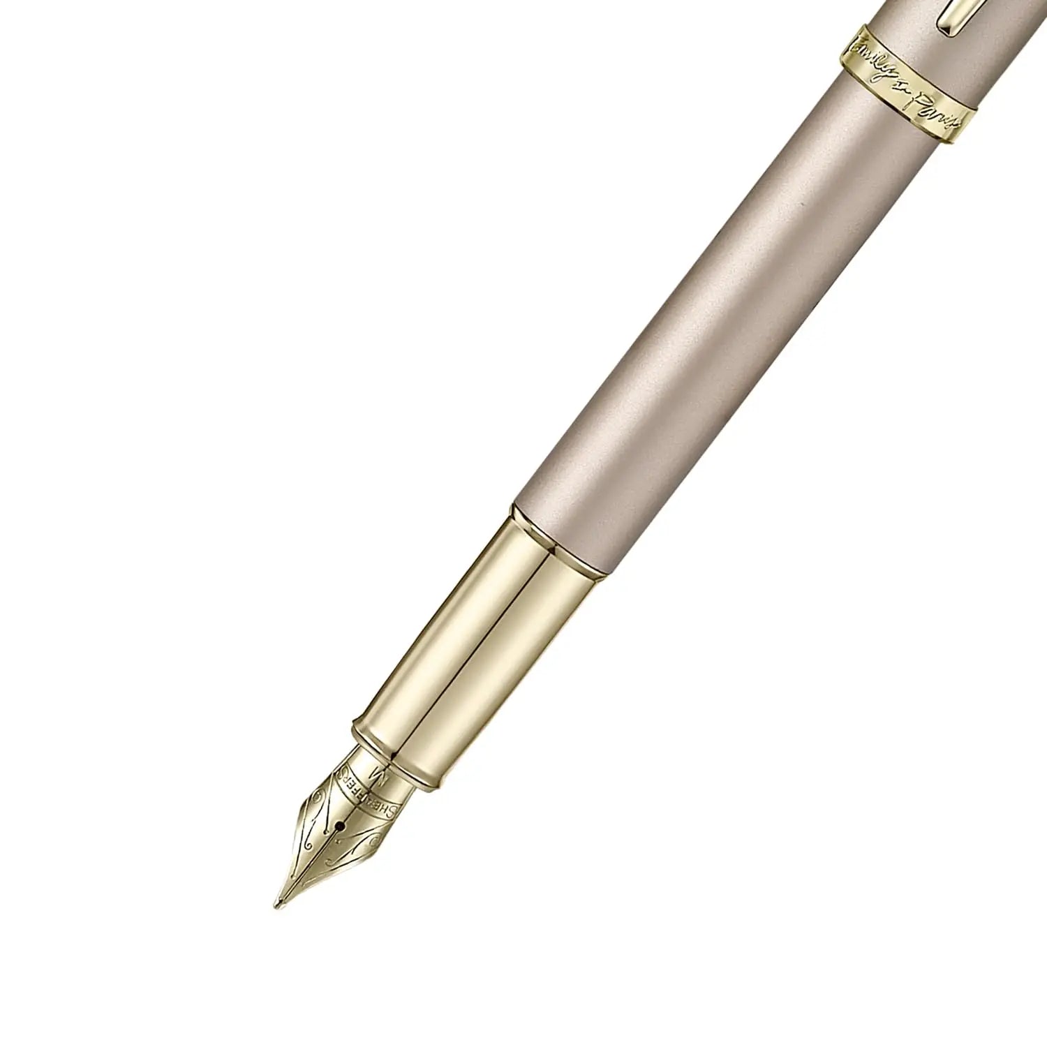 Sheaffer 100 Emily in Paris 9377 Collection, Champagne Gold Pen with PVD Gold Trims, Bow-Shaped Clip. Sheaffer
