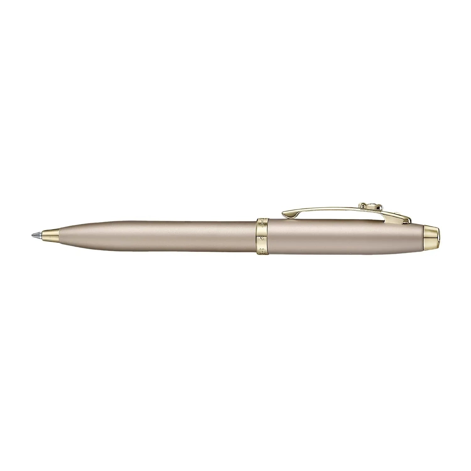 Sheaffer 100 Emily in Paris 9377 Collection, Champagne Gold Pen with PVD Gold Trims, Bow-Shaped Clip. Sheaffer