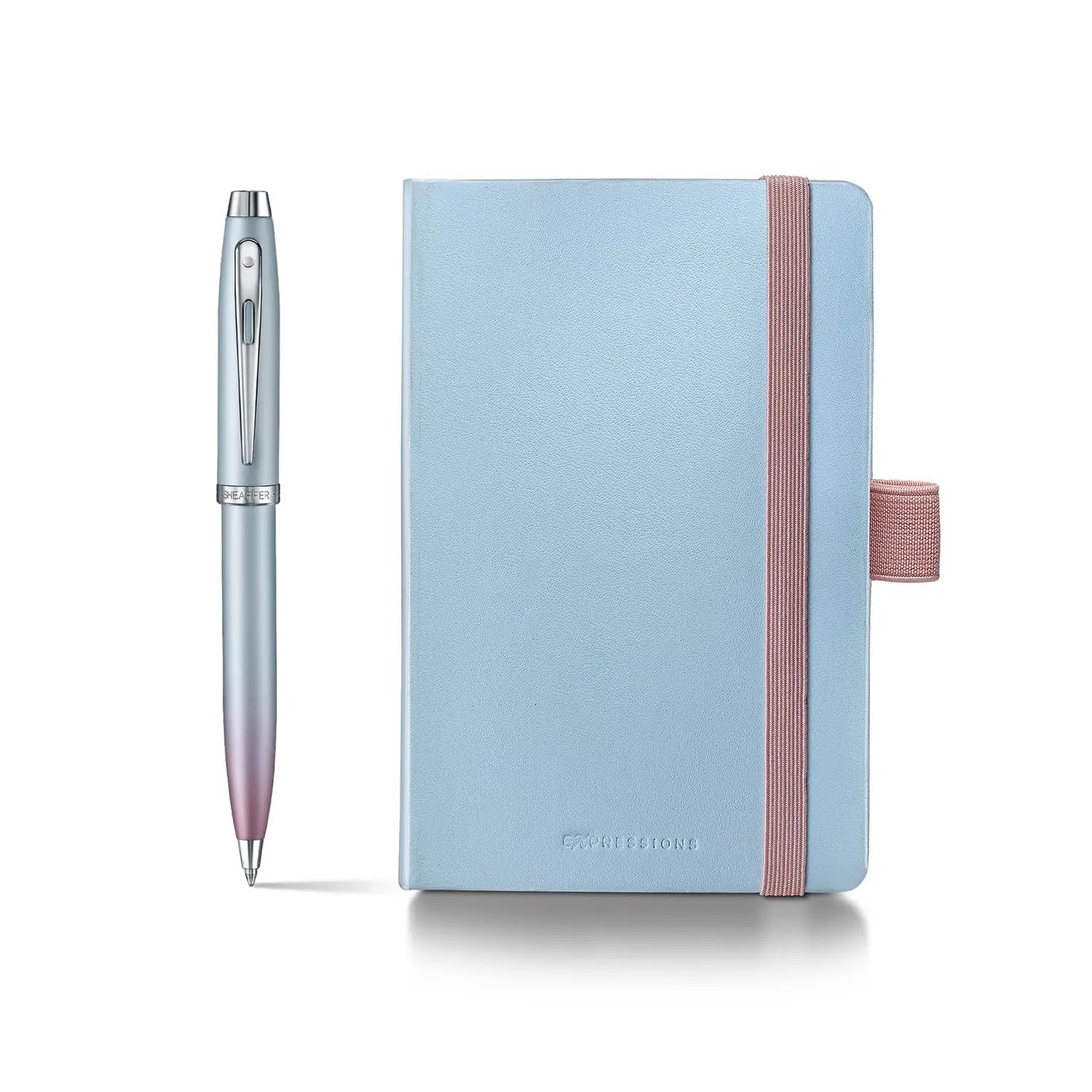 Sheaffer 100 Pearlised Gradient Ballpoint Pen with Chrome Trim, Jelly Small Notebook - crosspenmall.com
