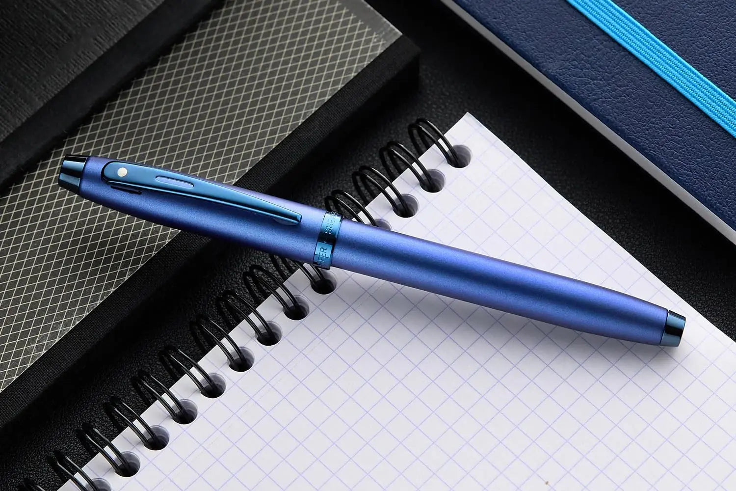 Sheaffer 100 Satin Blue with PVD Blue Trim Pen | Premium Blue Pen | Premium Pen Gift box Sheaffer