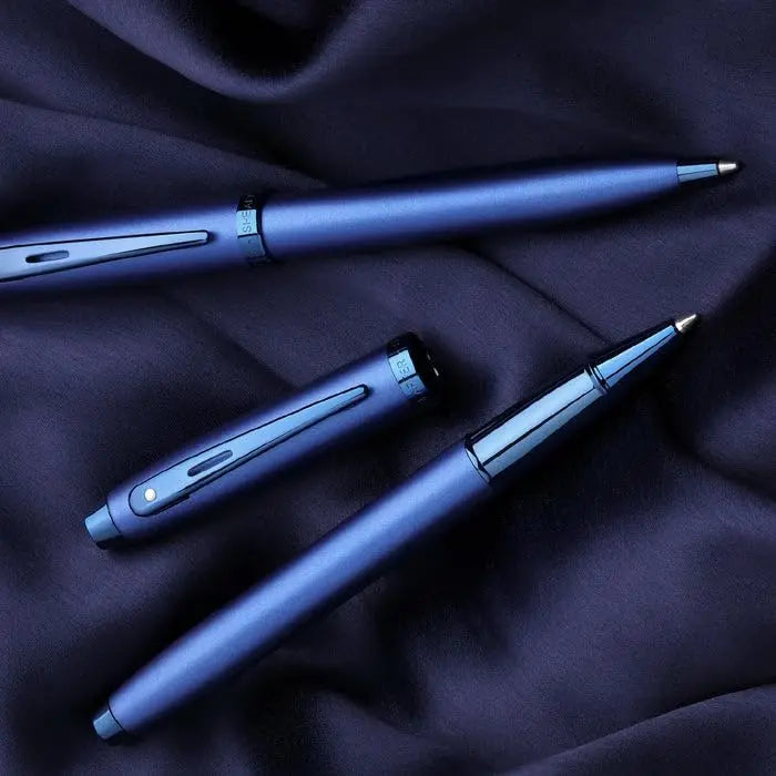 Sheaffer 100 Satin Blue with PVD Blue Trim Pen | Premium Blue Pen | Premium Pen Gift box Sheaffer