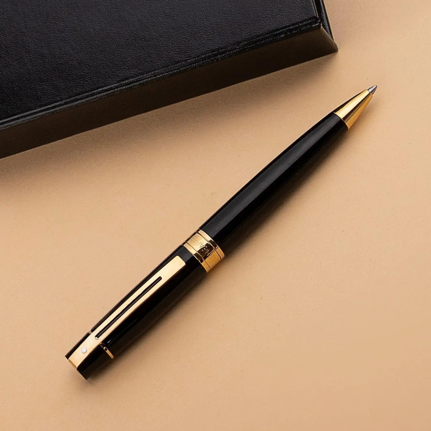 Sheaffer 300 Black with Gold Trim Ballpoint (9325-2) - crosspenmall.com