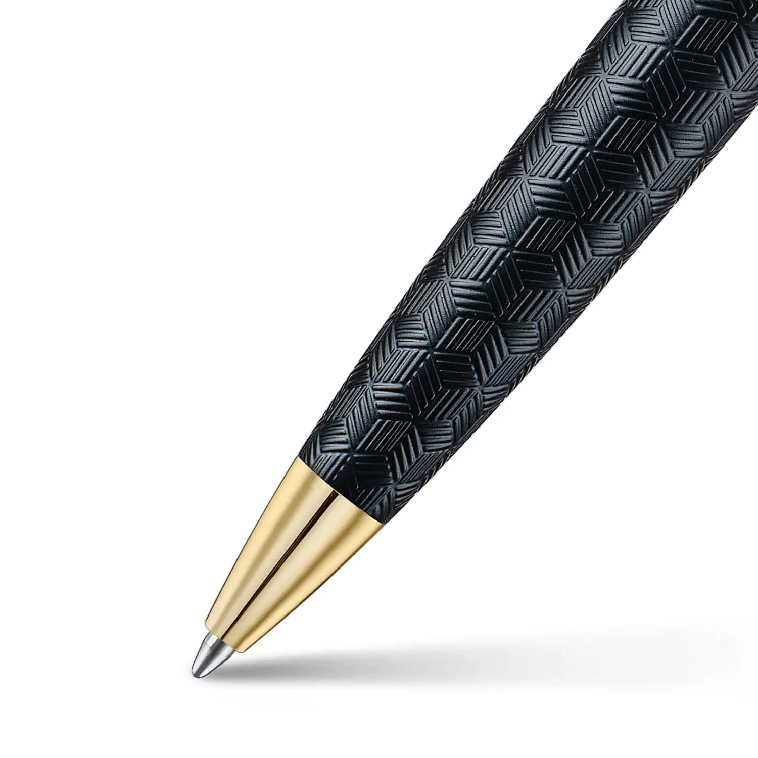 Sheaffer 300 E9347 Diamond-cut Matt Black Barrel and Shiny Chrome Cap with PVD Gold Trims Pen Sheaffer