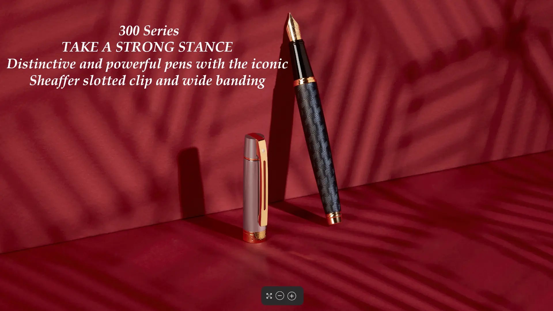Sheaffer 300 E9347 Diamond-cut Matt Black Barrel and Shiny Chrome Cap with PVD Gold Trims Pen Sheaffer