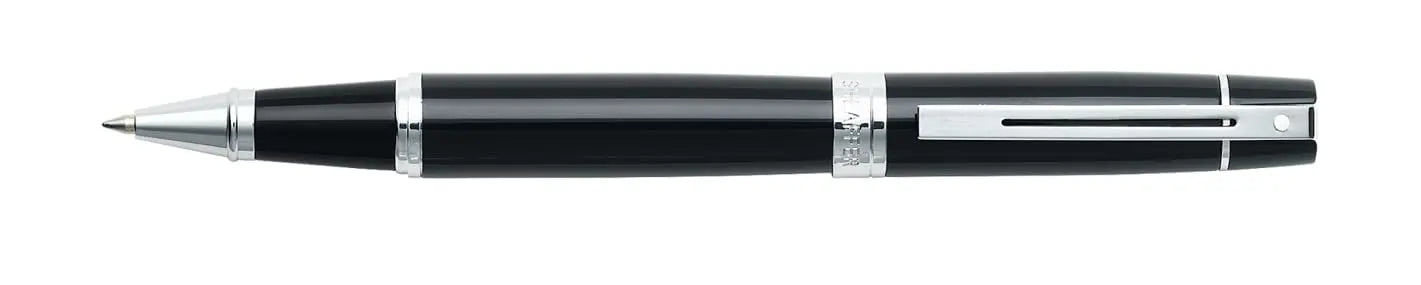 Sheaffer 300 Glossy Black Pen with Chrome-Plated Trim and Matching Pouch Gift Set Sheaffer