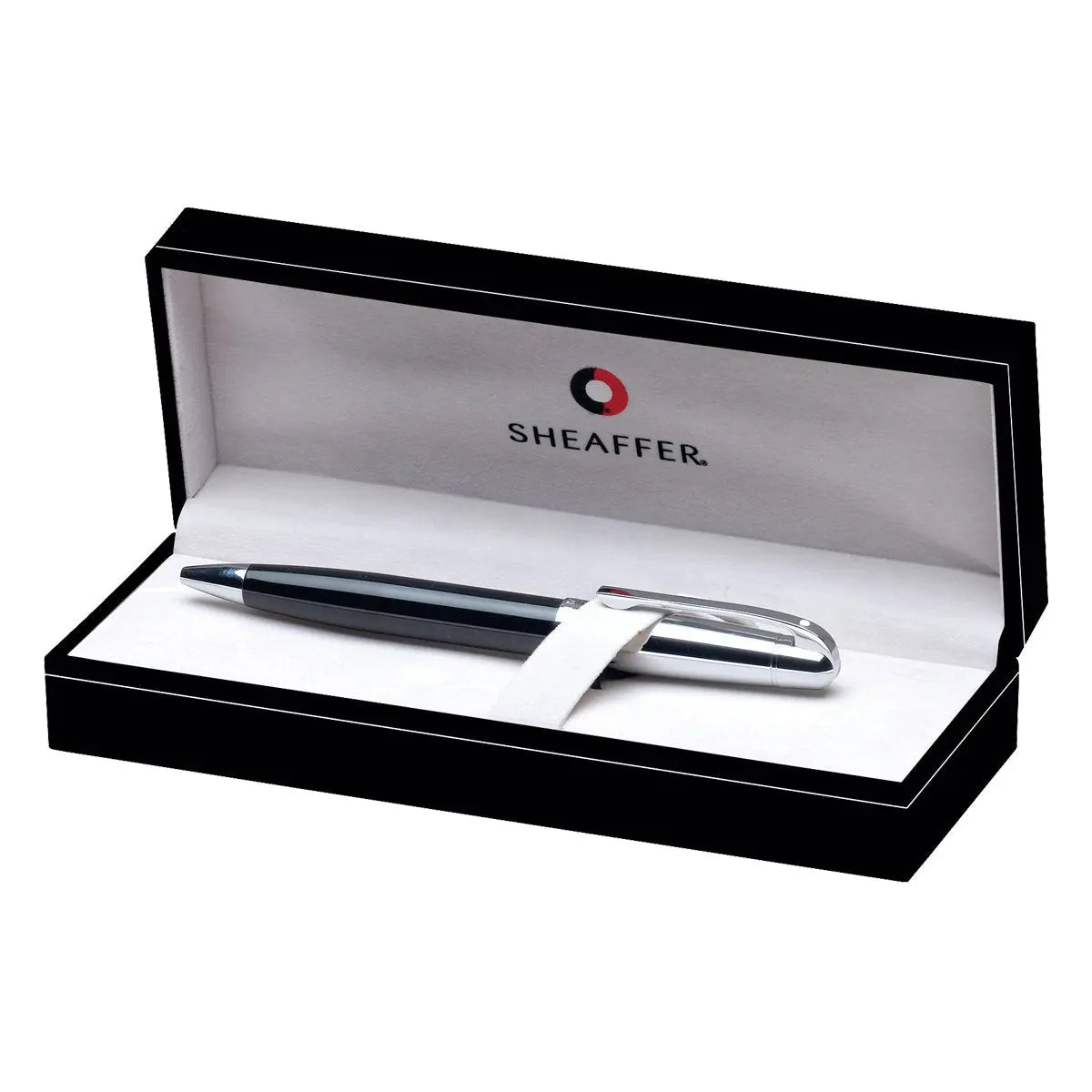 Sheaffer 500 Ballpoint Pen, Glossy Black Barrel, Bright Chrome Cap, Chrome Plate Trim (E2933151) cross