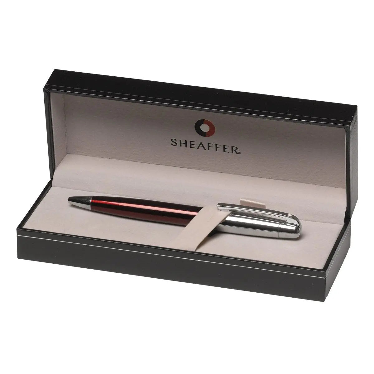 Sheaffer 500 Ballpoint Pen, Translucent Red, Bright Chrome Cap (E2933651) Sheaffer