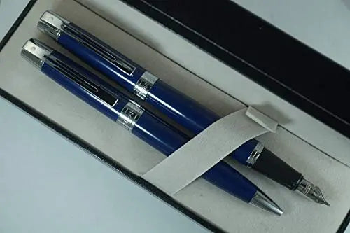 Sheaffer Cross 300 Collection II Metallic Midnight Blue, Compact, Polished Barrel and Appointments Medium Fountain Pen and Ballpoint pen set - crosspenmall.com