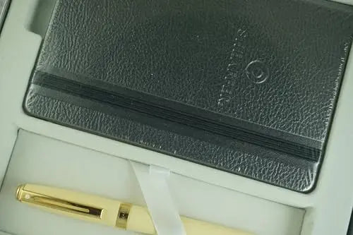 Sheaffer Cross Made in the USA Prelude Signature Champagne White and 22KT Gold Appointments Ballpoint Pen and Journal. Sheaffer