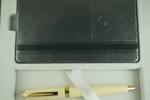 Sheaffer Cross Made in the USA Prelude Signature Champagne White and 22KT Gold Appointments Ballpoint Pen and Journal. Sheaffer