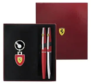 Sheaffer Ferrari Taranis Aerodynamic Power, Rosso Corsa, with Patent-pending Gripping Section Icy, Polished Trim Accent, Medium nib Fountain pen & Ballpoint Pen set Sheaffer