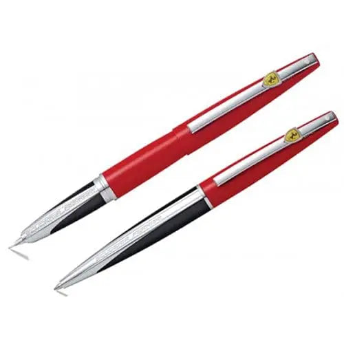 Sheaffer Ferrari Taranis Aerodynamic Power, Rosso Corsa, with Patent-pending Gripping Section Icy, Polished Trim Accent, Medium nib Fountain pen & Ballpoint Pen set Sheaffer